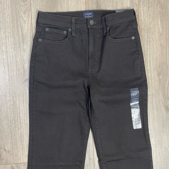 J Crew Stovepipe Straight Signature Stretch Crop Frayed Hem Jeans US Women's 26P - Picture 3 of 8